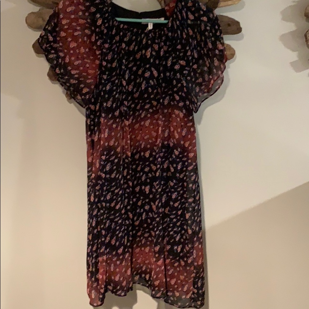 Black & pink floral dress
